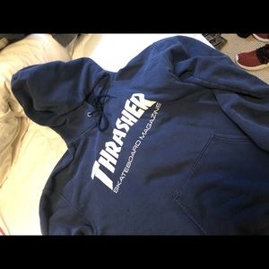 Thrasher navy blue hoodie